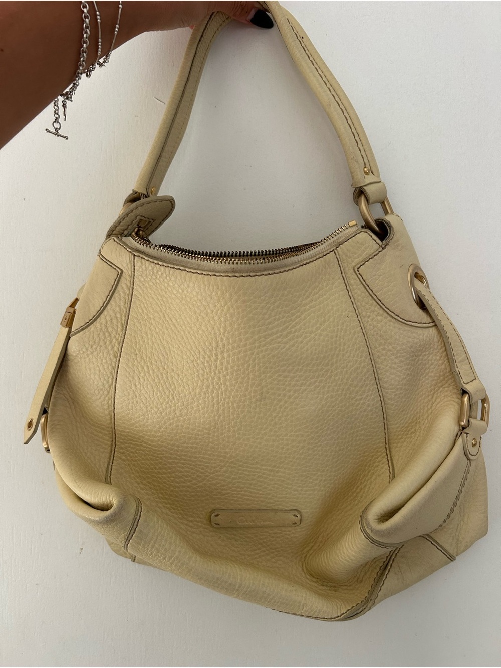 Cole Haan Cream Leather Shoulder Bag